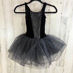Dance Costume Tutu Black Girls Sz MC M Revolution RC20913 Breakfast at Tiffanys